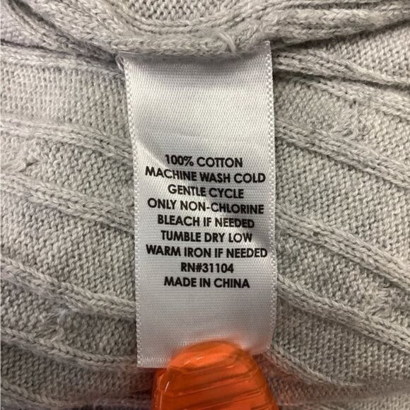 Kim Rogers Curvy Women’s Open Front Cable Knit Cotton Cardigan, Gray, size 2X - Picture 7 of 7